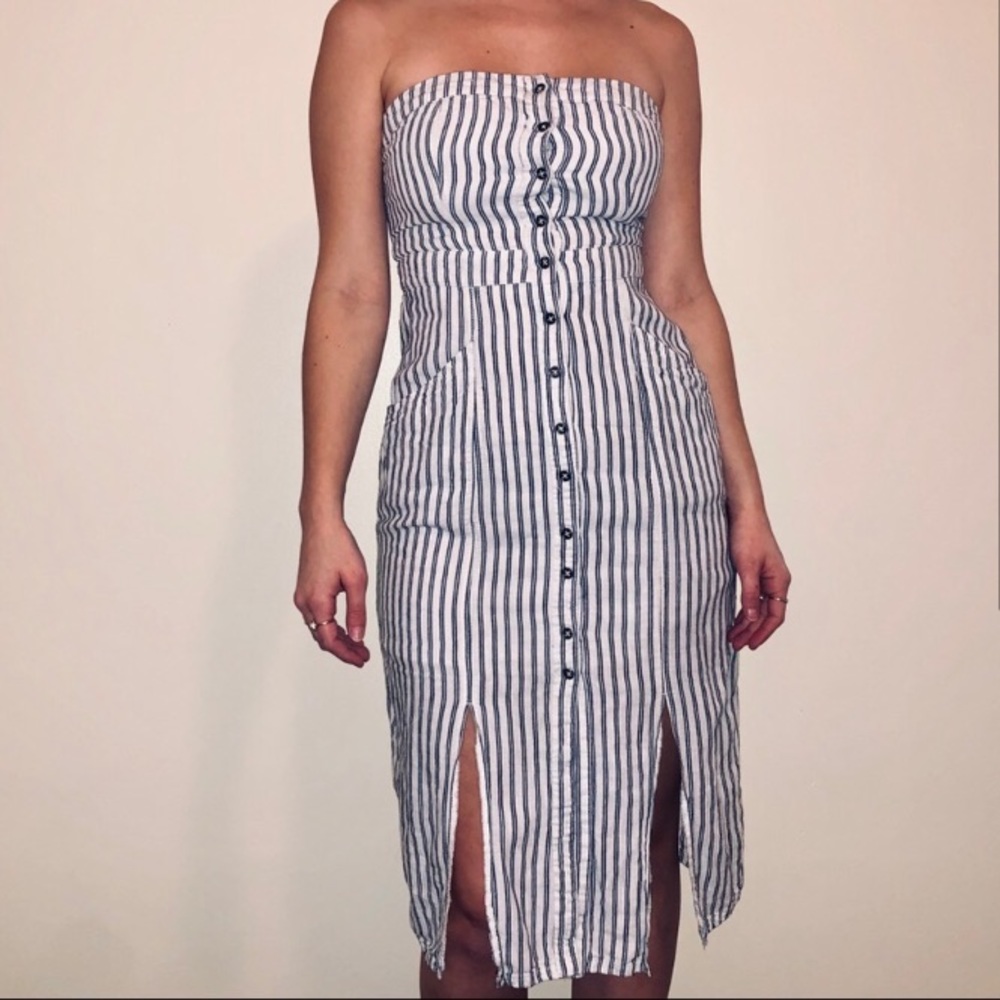 BDG urban outfitters strapless stripe midi dress